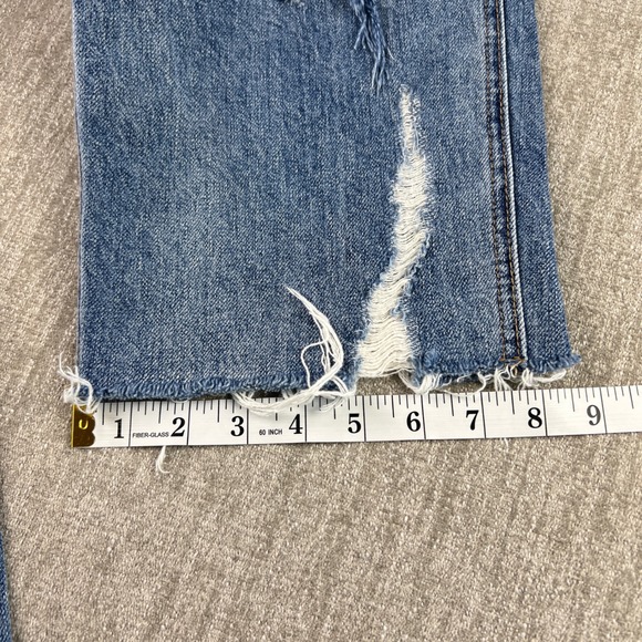 We The Free Free People Distressed Wide Leg Denim Overalls Blue Medium Wash 27 - Picture 7 of 10